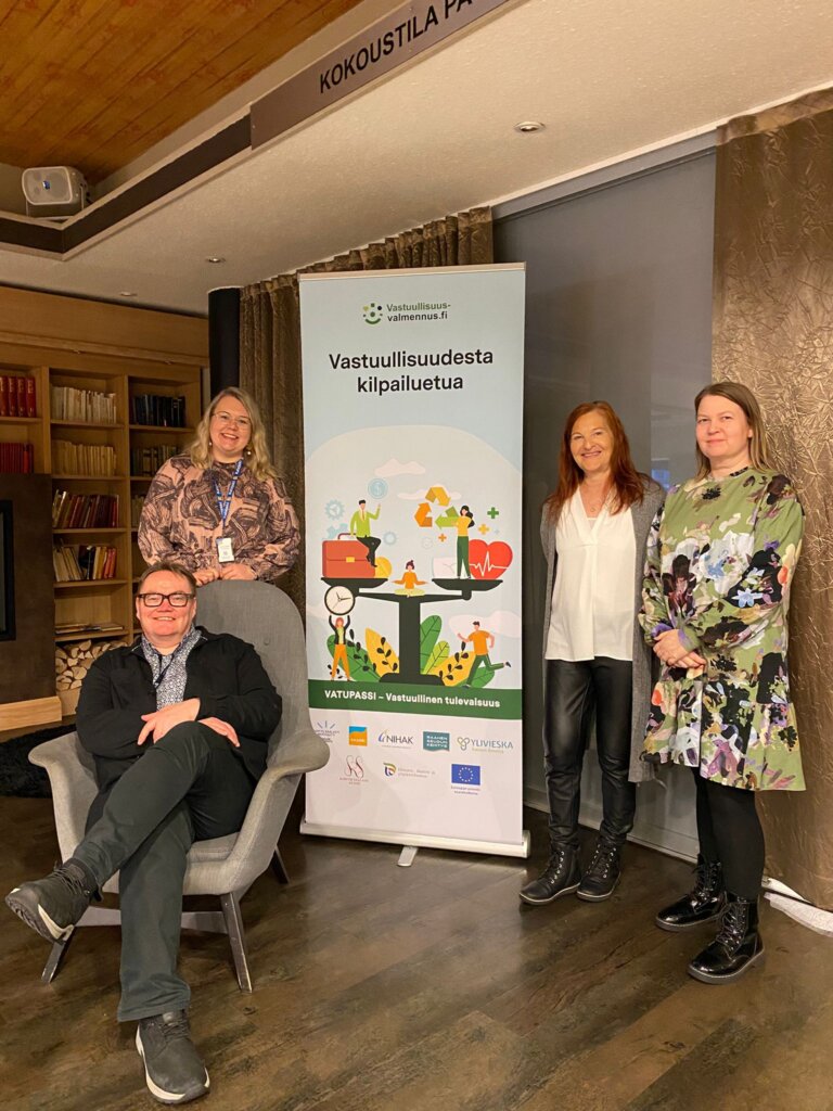 Projektitiimi Sami Vuolteenaho, Anna Uusitalo, Eeva Leinonen ja Anne-Mari Kukkola.