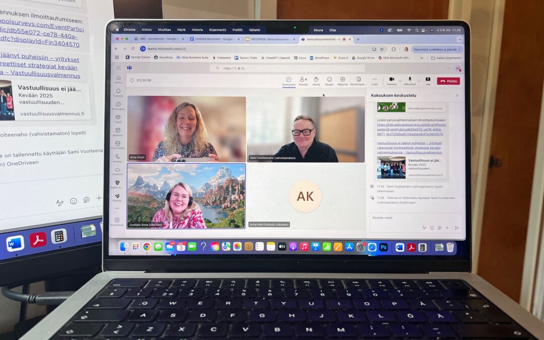 Valmistaudu kestävyysraportointiin – webinaarisarja tarjosi konkreettisia työkaluja ja uutta osaamista pk-yritysten vastuullisuustyöhön